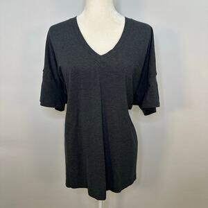Lululemon Oversized Charcoal Gray Tee with Side Ties